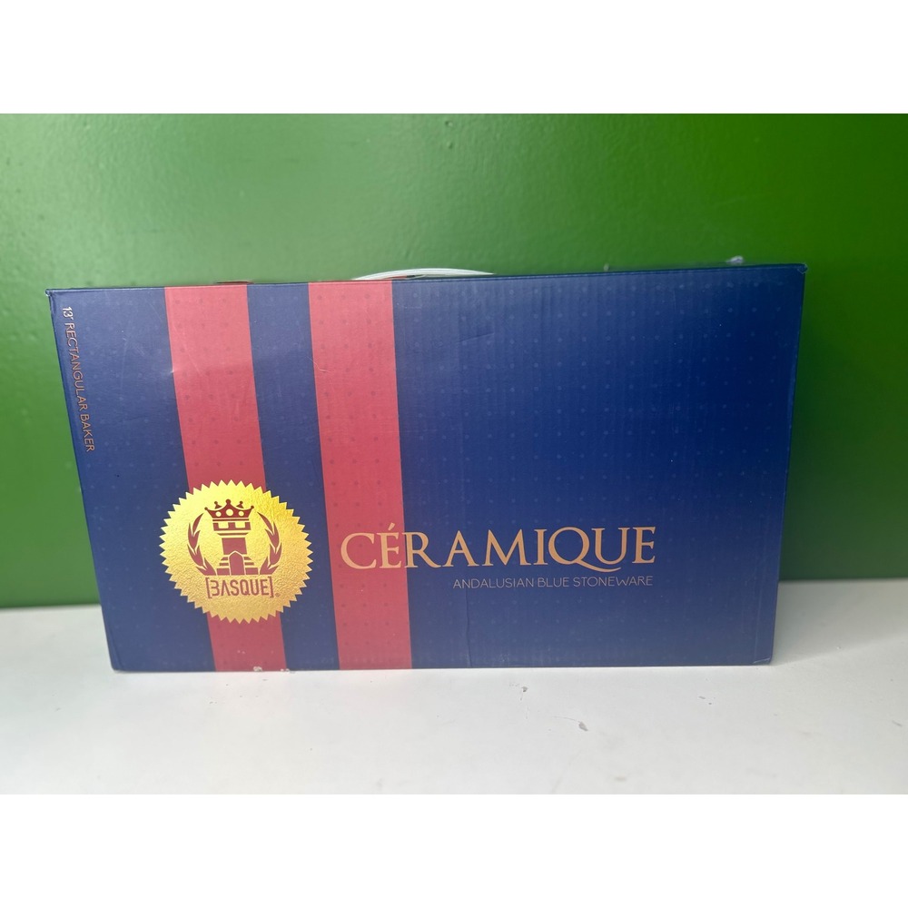 Basque Ceramique Andalusian Blue Stoneware 13 inch Rectangular Baker AB002
